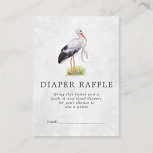 Raffle Ticket für Babydusche   Storchlieferung Begleitkarte