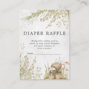 Raffle Ticket für Babydusche   Waldtier Begleitkarte