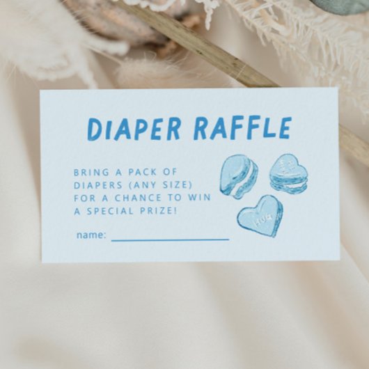 Raffle Ticket für Blue Hearts Valentine Diaper Begleitkarte