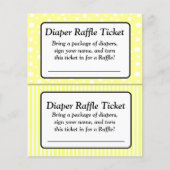 Raffle Ticket für das Baby Gelb und Weiß Polka (Vorderseite)