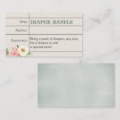 Raffle Ticket für das Babyduschenwaschgerät der Bu Begleitkarte (Vorne/Hinten)