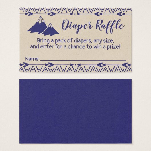 Raffle-Ticket für das Boho Tribal Baby Showdusche (Vorne & Hinten)