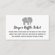 Raffle Ticket für das graue und weiße Elephant Dia