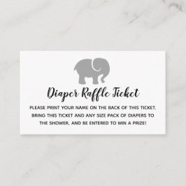 Raffle Ticket für das graue und weiße Elephant Dia Begleitkarte
