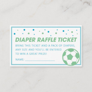 Raffle-Ticket für das Green-Soccer-Baby-Duschkabin Visitenkarte