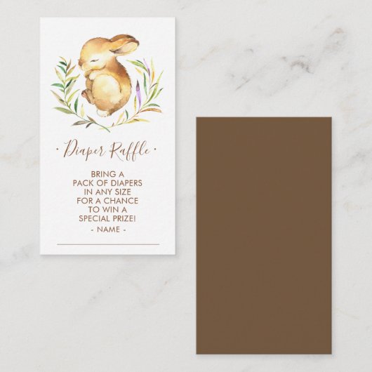 Raffle Ticket für das kleine Bunny Baby Showdusche Begleitkarte (Vorne/Hinten)