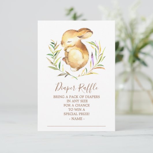 Raffle Ticket für das kleine Bunny Baby Showdusche Einladung (Stehend Vorderseite)