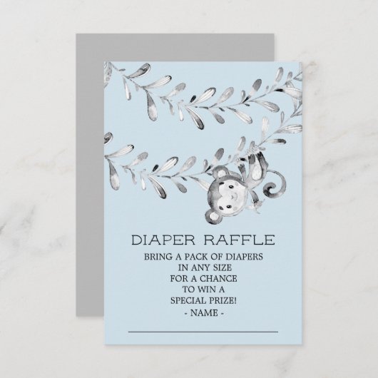 Raffle Ticket für das Monkey Baby Shooter Einladung (Vorne/Hinten)