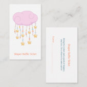 Raffle-Ticket für das Notebook mit rosafarbener Cl Begleitkarte (Vorne/Hinten)