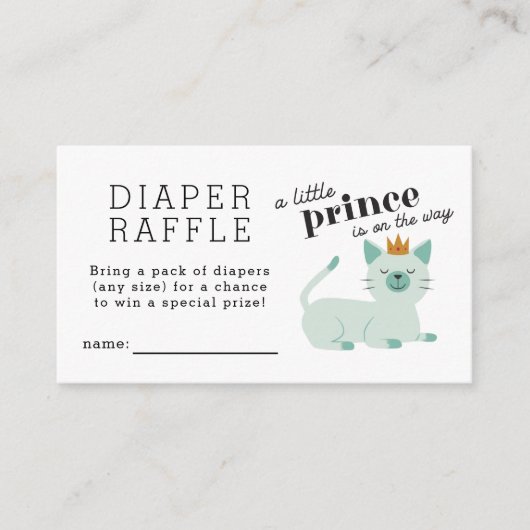 Raffle Ticket für das Prince Cat Baby Showdusche Begleitkarte (Vorderseite)