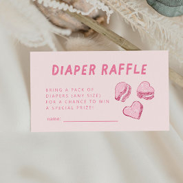 Raffle Ticket für das Valentine-Windeln mit rosafa Begleitkarte