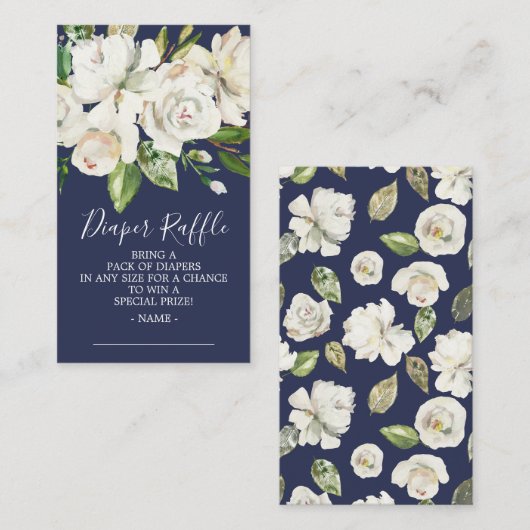 Raffle Ticket für das Windelwaschgerät "White Rose Begleitkarte (Vorne/Hinten)