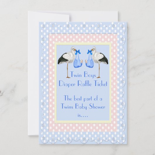 Raffle Ticket für das Windrad "Twin Boys Baby Shoo Einladung (Vorderseite)