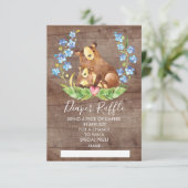 Raffle Ticket für das Woodland Bear Baby Dusche Einladung (Stehend Vorderseite)