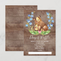 Raffle Ticket für das Woodland Bear Baby Dusche