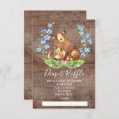 Raffle Ticket für das Woodland Bear Baby Dusche Einladung (Vorne/Hinten)