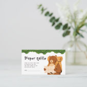 Raffle Ticket für das Woodland Bear Baby Duschkabi (Stehend Vorderseite)