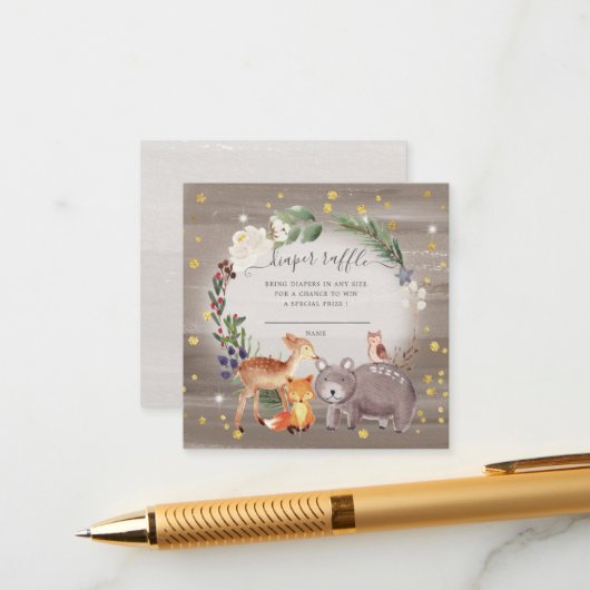 Raffle Ticket für Holzfreunde Begleitkarte (Vorderseite/Rückseite Beispiel)