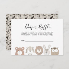 Raffle-Ticket für niedliche Wildtiere Baby Dusche  Einladung