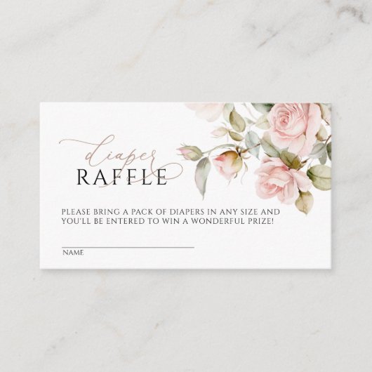 Raffle Ticket für Rose & Greenery Begleitkarte (Vorderseite)