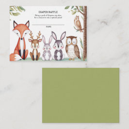 Raffle Ticket für Woodland Animals Baby Showdusche Begleitkarte