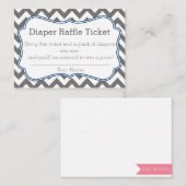 Raffle Ticket für Zickzack Graue und Blaue Windeln Begleitkarte (Vorne/Hinten)