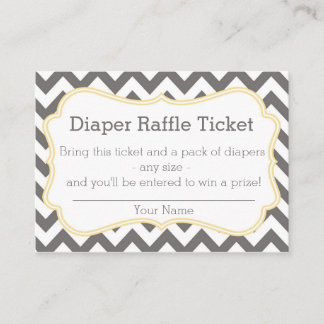 Raffle Ticket für Zickzack Graue und Gelbe Windeln Begleitkarte