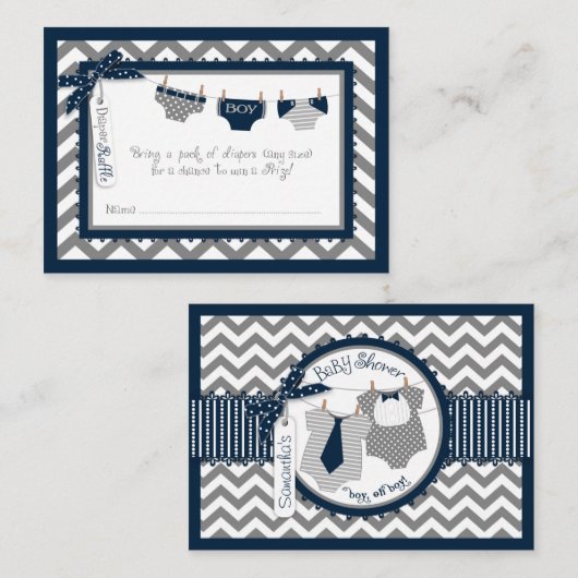 Raffle Ticket für zwei Jungs Krawatte mit Krawatte Begleitkarte (Vorne/Hinten)