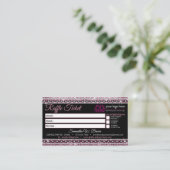 Raffle-Ticket Glitz Pink Juwelier Visitenkarte (Stehend Vorderseite)