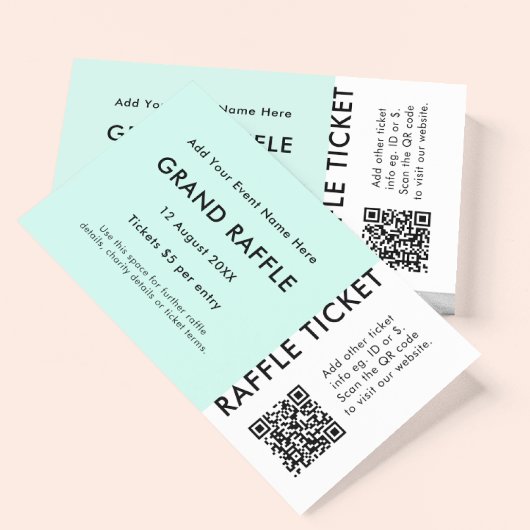 Raffle Ticket Mint QR Code Preis Zeichn Event Tick