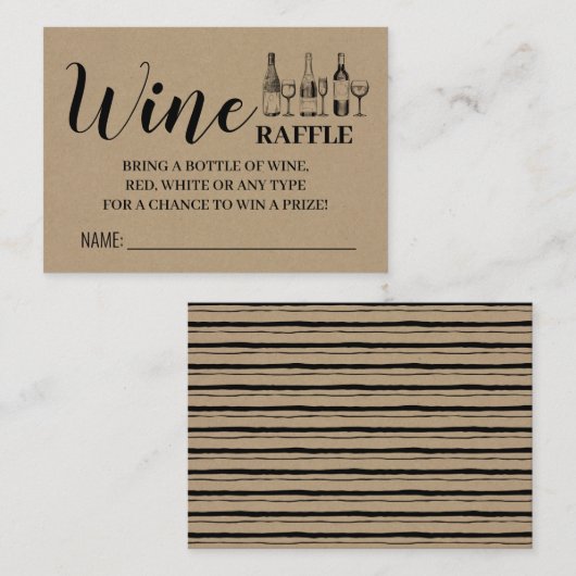 Raffle Ticket Paare Dusche Rustikale Karte (Vorne/Hinten)