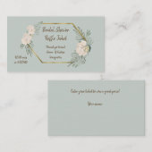 Raffles Brautparty-Tickets für das Green Watercolo Begleitkarte (Vorne/Hinten)