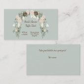 Raffles Brautparty-Tickets für das Green Watercolo Begleitkarte (Vorne/Hinten)