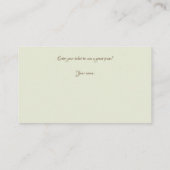 Raffles Brautparty-Tickets für das Green Watercolo Begleitkarte (Rückseite)