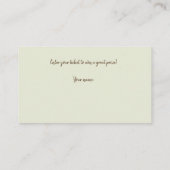 Raffles Brautparty-Tickets für das Green Watercolo Begleitkarte (Rückseite)