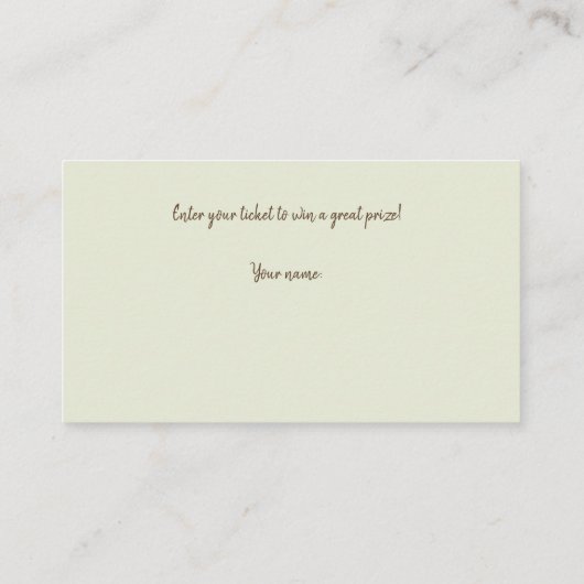 Raffles Brautparty-Tickets für das Green Watercolo Begleitkarte (Rückseite)