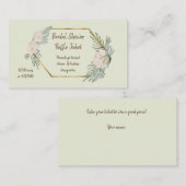 Raffles Brautparty-Tickets für das Green Watercolo Begleitkarte (Vorne/Hinten)