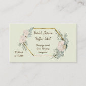 Raffles Brautparty-Tickets für das Green Watercolo Begleitkarte (Vorderseite)