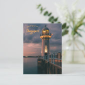 Raffles Marina Leuchtturm in Singapur Postkarte (Stehend Vorderseite)