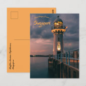 Raffles Marina Leuchtturm in Singapur Postkarte (Vorne/Hinten)