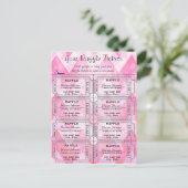 Raffles Tickets Zickzack rosa Postkarte (Stehend Vorderseite)