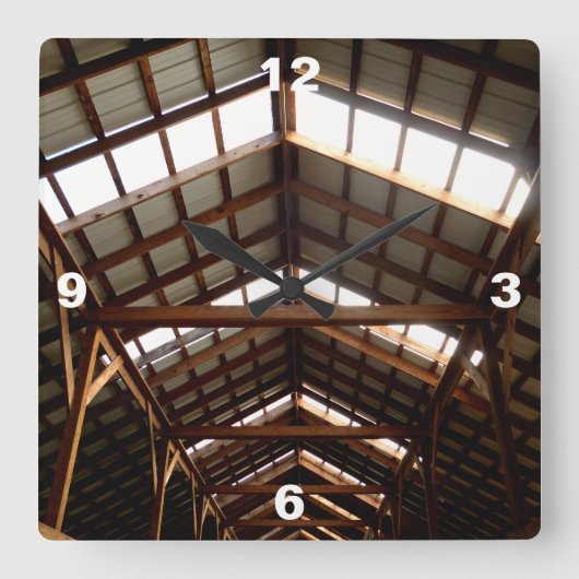 Rafters Quadratische Wanduhr (Vorderseite)