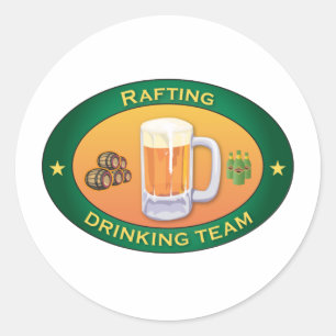 Rafting Drink Team Runder Aufkleber