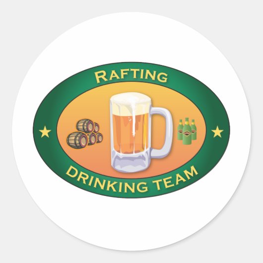 Rafting Drink Team Runder Aufkleber (Vorderseite)