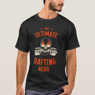 Rafting-Enthusiast Flammender Totenkopf Langhantel T-Shirt