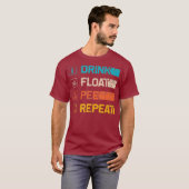 Rafting Floating Drink Float Pee Wiederholung T-Shirt (Vorne ganz)