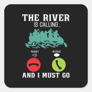 Rafting the River ruft Paddling Kanu Paddel Quadratischer Aufkleber