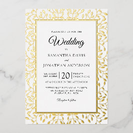 Rafy Vine Gold Foil Border Wedding Folieneinladung