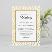 Rafy Vine Gold Foil Border Wedding Folieneinladung (Stehend vorne)