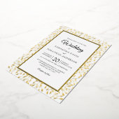 Rafy Vine Gold Foil Border Wedding Folieneinladung (Gedreht)